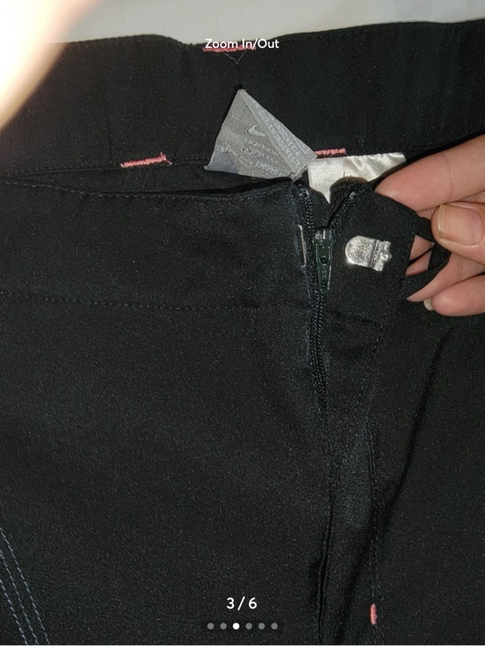 Nike Black Capri Pants with Coral Accent Drawstring - Picture 3 of 6